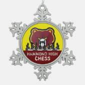 HAMMOND HIGH SCHAAK Sneeuwvlokje ingelijst ornamen Tin Sneeuwvlok Ornament (Voorkant)