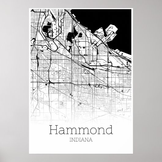 Hammond Map - Indiana - City Map Poster (Voorkant)