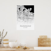 Hammond Map - Indiana - City Map Poster (Keuken)