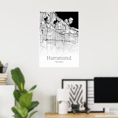 Hammond Map - Indiana - City Map Poster (Thuiskantoor)