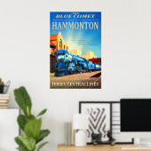 Hammonton New Jersey Central Railroad Blue Comet Poster (Thuiskantoor)