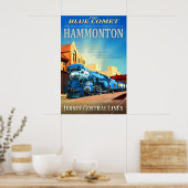Hammonton New Jersey Central Railroad Blue Comet Poster (Keuken)