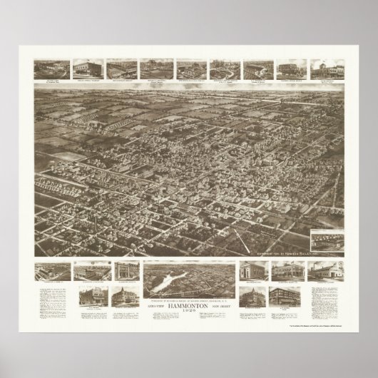 Hammonton, NJ Panoramic Map - 1926 Poster (Voorkant)