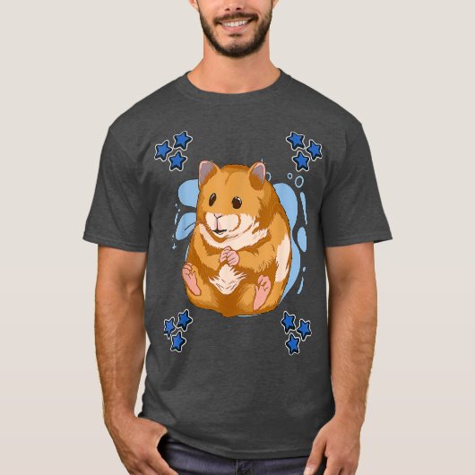 Hammy Blue Design Hamster T-shirt (Voorkant)