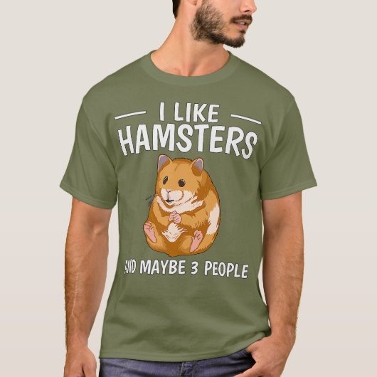 Hammy ik hou van Hamsters en misschien 3 mensen Ha T-shirt (Voorkant)