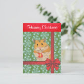 Hammy Kersthamster kerst Feestdagenkaart (Staand voorkant)