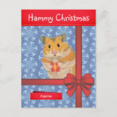 Hammy Kersthamster kerst Feestdagenkaart (Voorkant)