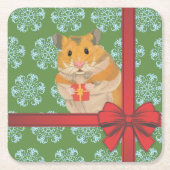 Hammy Kersthamster kerst Kartonnen Onderzetters (Voorkant)