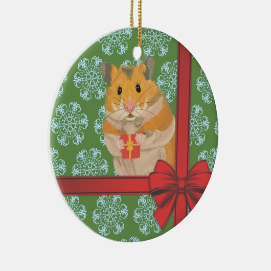 Hammy Kersthamster kerst Keramisch Ornament (Rechts)