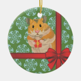 Hammy Kersthamster kerst Keramisch Ornament