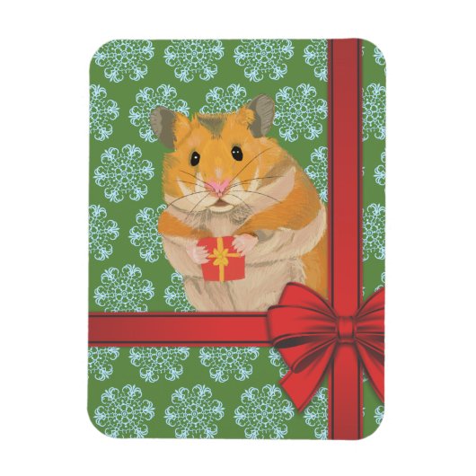 Hammy Kersthamster kerst Magneet (Verticaal)