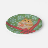 Hammy Kersthamster kerst Papieren Bordje (Gekanteld)