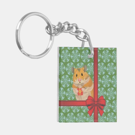 Hammy Kersthamster kerst Sleutelhanger (Voorkant Links)
