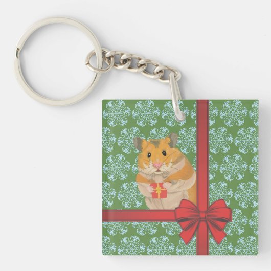 Hammy Kersthamster kerst Sleutelhanger (Voorkant)