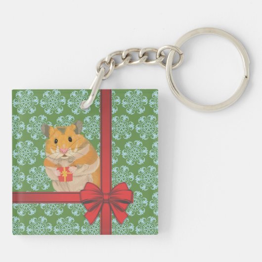Hammy Kersthamster kerst Sleutelhanger (Achterkant)