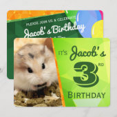 HammyVille - Cute Hamster Birthday Invitation Kaar Kaart (Voorkant / Achterkant)
