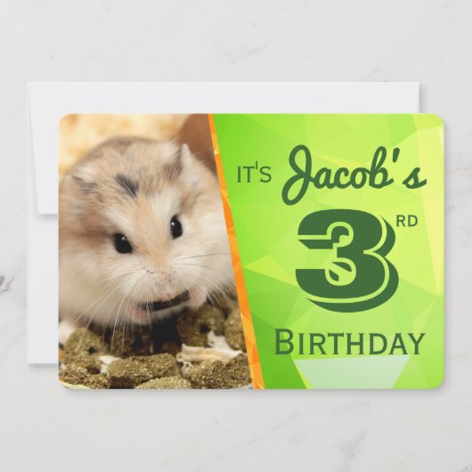HammyVille - Cute Hamster Birthday Invitation Kaar Kaart (Voorkant)