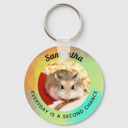 Hammyville - Cute Hamster Cool Geometric Sleutelhanger (Voorkant)