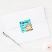 HammyVille - Cute Hamster Fantastic Great Work Vierkante Sticker (Envelop)