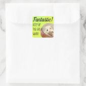 HammyVille - Cute Hamster Fantastic Great Work Vierkante Sticker (Tas)