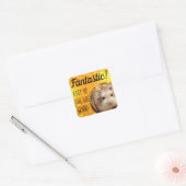 HammyVille - Cute Hamster Fantastic Great Work Vierkante Sticker (Envelop)