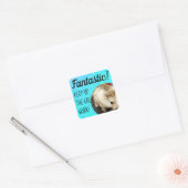 HammyVille - Cute Hamster Fantastic Great Work Vierkante Sticker (Envelop)