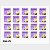 HammyVille - Cute Hamster Fantastic Great Work Vierkante Sticker (Vel)
