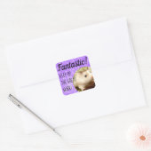 HammyVille - Cute Hamster Fantastic Great Work Vierkante Sticker (Envelop)