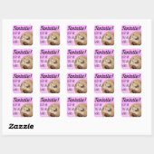 HammyVille - Cute Hamster Fantastic Great Work Vierkante Sticker (Vel)