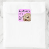 HammyVille - Cute Hamster Fantastic Great Work Vierkante Sticker (Tas)