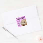 HammyVille - Cute Hamster Fantastic Great Work Vierkante Sticker (Envelop)