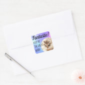 HammyVille - Cute Hamster Fantastic Great Work Vierkante Sticker (Envelop)