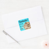 HammyVille - Cute Hamster Fantastic Great Work Vierkante Sticker (Envelop)