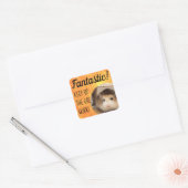 HammyVille - Cute Hamster Fantastic Great Work Vierkante Sticker (Envelop)