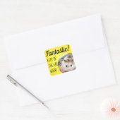 HammyVille - Cute Hamster Fantastic Great Work Vierkante Sticker (Envelop)