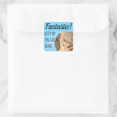 HammyVille - Cute Hamster Fantastic Great Work Vierkante Sticker (Tas)