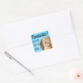 HammyVille - Cute Hamster Fantastic Great Work Vierkante Sticker (Envelop)