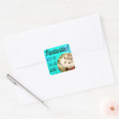 HammyVille - Cute Hamster Fantastic Great Work Vierkante Sticker (Envelop)