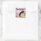 HammyVille - Cute Hamster Fantastic Great Work Vierkante Sticker (Tas)