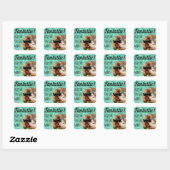 HammyVille - Cute Hamster Fantastic Great Work Vierkante Sticker (Vel)