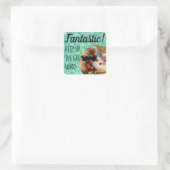 HammyVille - Cute Hamster Fantastic Great Work Vierkante Sticker (Tas)