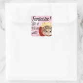 HammyVille - Cute Hamster Fantastic Great Work Vierkante Sticker (Tas)