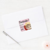 HammyVille - Cute Hamster Fantastic Great Work Vierkante Sticker (Envelop)