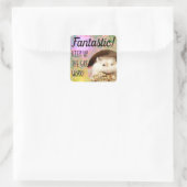 HammyVille - Cute Hamster Fantastic Great Work Vierkante Sticker (Tas)