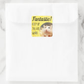 HammyVille - Cute Hamster Fantastic Great Work Vierkante Sticker (Tas)