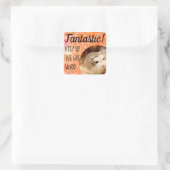 HammyVille - Cute Hamster Fantastic Great Work Vierkante Sticker (Tas)