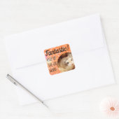 HammyVille - Cute Hamster Fantastic Great Work Vierkante Sticker (Envelop)