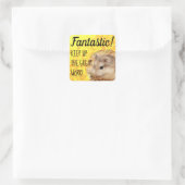 HammyVille - Cute Hamster Fantastic Great Work Vierkante Sticker (Tas)