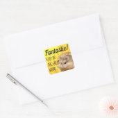 HammyVille - Cute Hamster Fantastic Great Work Vierkante Sticker (Envelop)