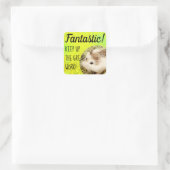 HammyVille - Cute Hamster Fantastic Great Work Vierkante Sticker (Tas)